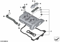 F700GS (K70) CYLINDER HEAD COVER/MOUNTING PARTS parts diagram