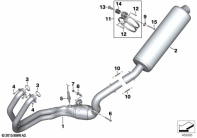 F700GS (K70) EXHAUST SYSTEM PARTS WITH MOUNTS parts diagram