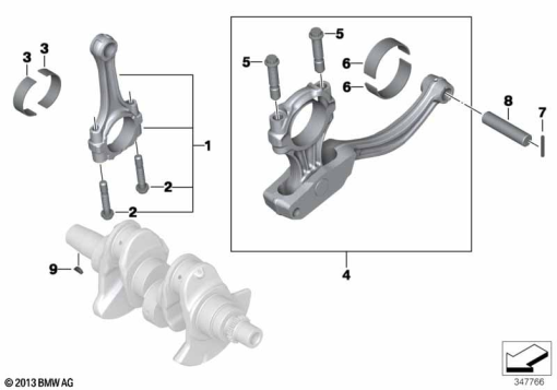 F800GS 08 (K72) CRANKSHAFT/CONNECTING ROD/MOUNTING PARTS exploded view parts diagram