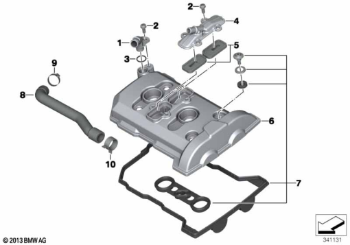 F800GS 08 (K72) CYLINDER HEAD COVER/MOUNTING PARTS exploded view parts diagram