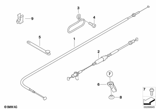 F800GS 08 (K72) BOWDEN CABLES exploded view parts diagram