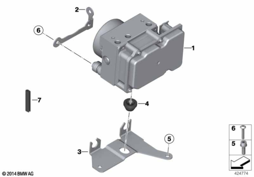 F800GS 08 (K72) PRESSURE MODULATOR ABS exploded view parts diagram