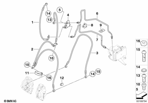F800GS 08 (K72) BRAKE PIPE FRONT ABS exploded view parts diagram