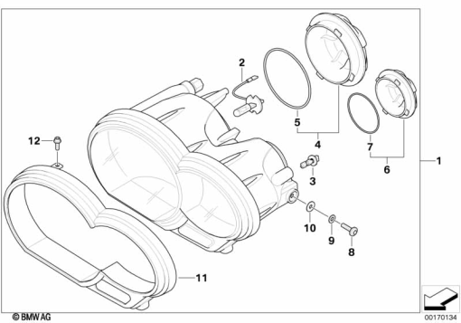 F800GS 08 (K72) HEADLIGHT exploded view parts diagram