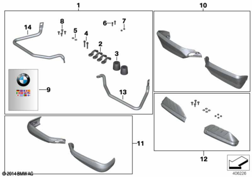 F800GS 08 (K72) SET OF HAND GUARDS exploded view parts diagram