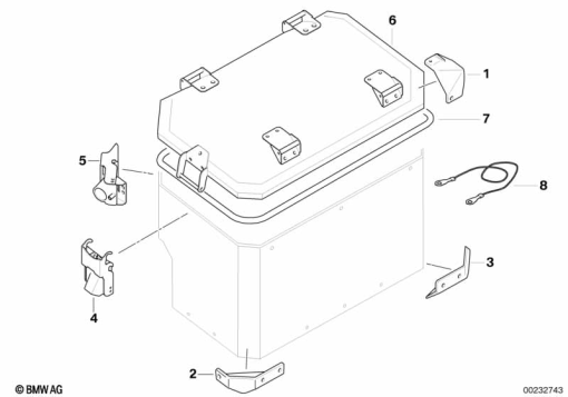 F800GS 08 (K72) SINGLE PARTS, ALUMINUM CASE exploded view parts diagram