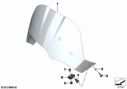 F800GS 08 (K72) WINDSHIELD, SMALL, CLEAR exploded view parts diagram