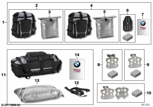 F800GS 08 (K72) LUGGAGE SYSTEM "ATACAMA" exploded view parts diagram