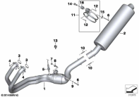 F800GS 08 (K72) EXHAUST SYSTEM PARTS WITH MOUNTS parts diagram