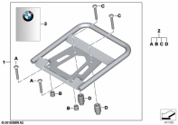 F800GS 08 (K72) SET, TOP CASE CARRIERS, ALUMINUM parts diagram