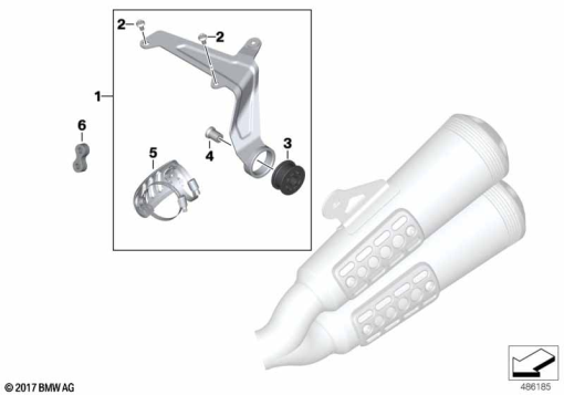 R nineT Racer (K32) END MUFFLER WITHOUT PILLION FRAME exploded view parts diagram