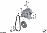 R nineT Racer (K32) ALTERNATOR WITH PULLEY AND MOUNTS parts diagram