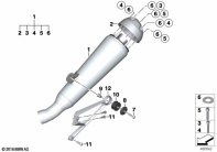 R nineT Racer (K32) MUFFLER CATALYST/ATTACH.PARTS parts diagram