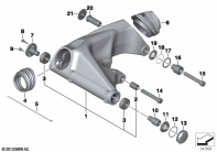 R nineT Racer (K32) REAR WHEEL SWINGING ARM parts diagram