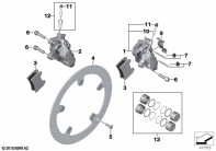 R nineT Racer (K32) FRONT WHEEL BRAKE parts diagram