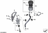 R nineT Racer (K32) REAR BRAKE MASTER CYLINDER W CONTAINER parts diagram