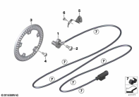 R nineT Racer (K32) WHEELSPEED SENSOR, FRONT parts diagram