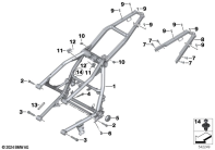 R nineT Racer (K32) MAIN FRAME parts diagram