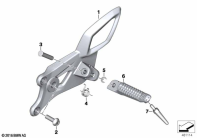 R nineT Racer (K32) FOOTPEG PLATE/FRONT FOOTPEG parts diagram