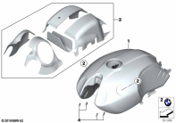 R nineT Racer (K32) FUEL TANK, ALUMINUM FULL VISIBILITY parts diagram