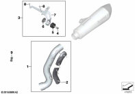 R nineT Racer (K32) MOUNTED PARTS, SPORT MUFFLER, UPPER parts diagram