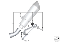 R nineT Racer (K32) MOUNTED PARTS, SPORT MUFFLER, LOWER parts diagram