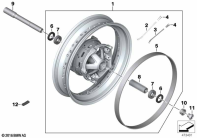 R nineT Racer (K32) SPOKED WHEEL, FRONT parts diagram