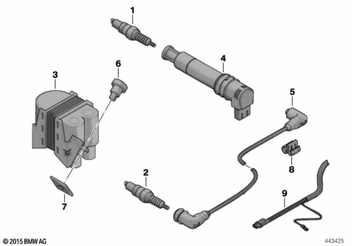 R1150GS ADV (R21A) IGNITION SYSTEM, DOUBLE-IGNITION exploded view parts diagram