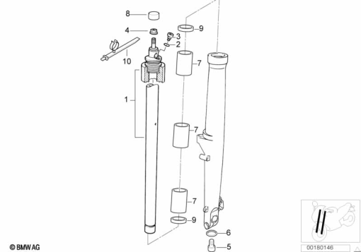 R1150GS ADV (R21A) STANCHION exploded view parts diagram