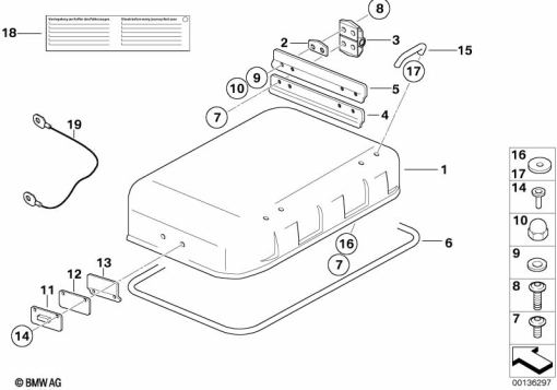 R1150GS ADV (R21A) COVER F TOP CASE exploded view parts diagram