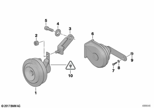 R1150GS ADV (R21A) FANFARE / HORN exploded view parts diagram