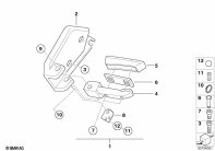 R1150GS ADV (R21A) FOOTRESTS REAR FOR ALUMINIUM CASE parts diagram