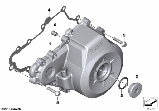 G310GS 16 (K02) ENGINE HOUSING COVER, LEFT exploded view parts diagram