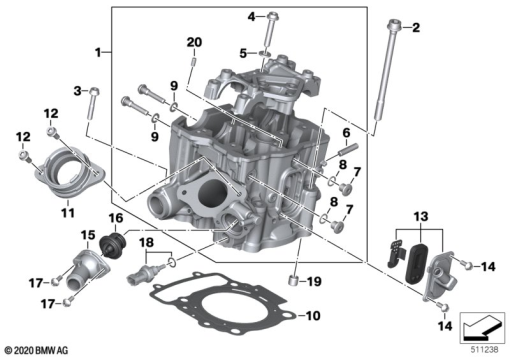 G310GS 16 (K02) CYLINDER HEAD exploded view parts diagram