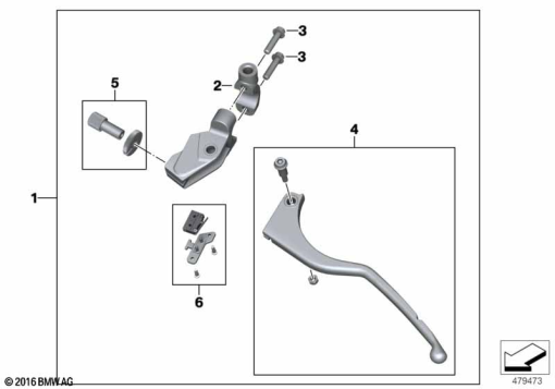 G310GS 16 (K02) CLUTCH CONTROL ASSEMBLY exploded view parts diagram