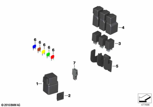 G310GS 16 (K02) RELAYS AND FUSES exploded view parts diagram