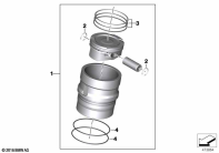 G310GS 16 (K02) PISTON WITH RINGS AND WRISTPIN parts diagram