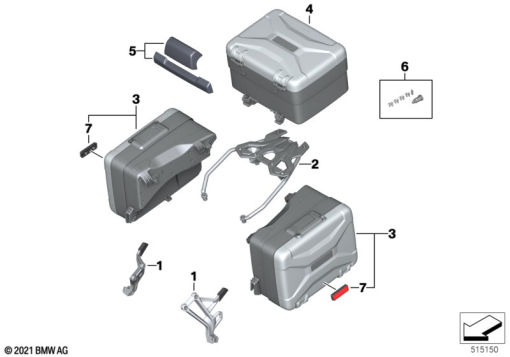 F750GS (K80) LUGGAGE SYSTEM VARIO exploded view parts diagram