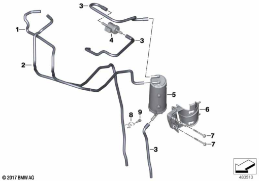 F750GS (K80) ACTIVATED CHARCOAL FILTER/FUEL VENTILAT exploded view parts diagram