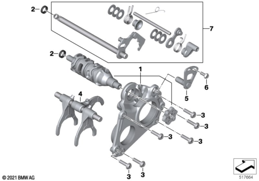 F750GS (K80) INSIDE SHIFT-CONTROL COMPONENTS exploded view parts diagram