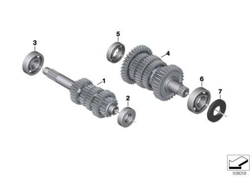 F750GS (K80) TRANSMISSION SHAFTS exploded view parts diagram