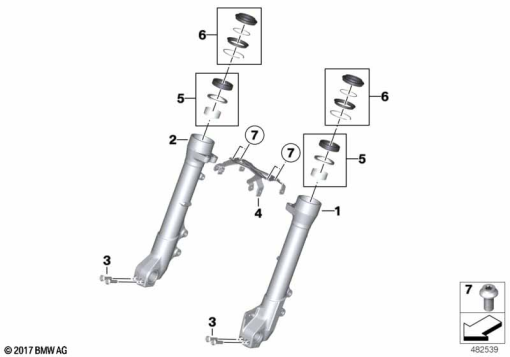 F750GS (K80) FORK SLIDER exploded view parts diagram