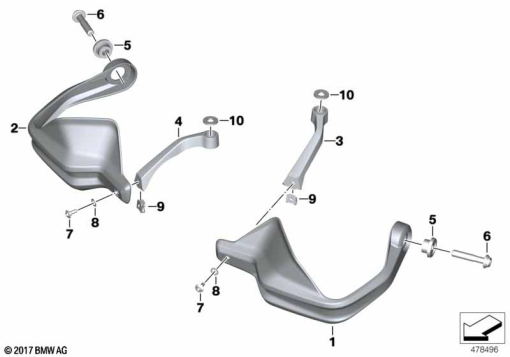 F750GS (K80) HAND PROTECTOR exploded view parts diagram