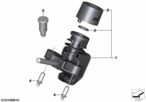 F750GS (K80) IGNITION/STEERING LOCK WITH EWS BY CODE exploded view parts diagram