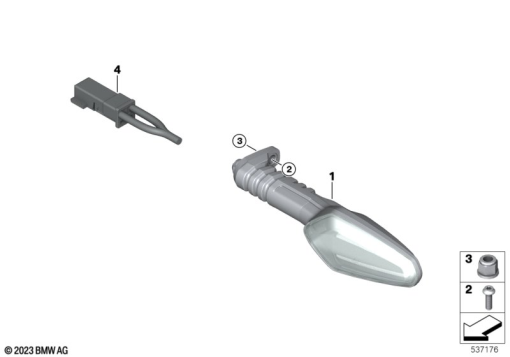 F750GS (K80) LED TURN INDICATORS, FRONT exploded view parts diagram