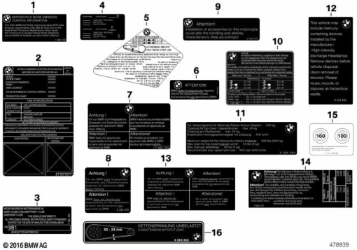 F750GS (K80) LABELS FOR USA exploded view parts diagram