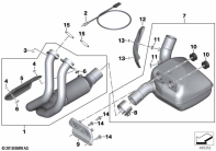 F750GS (K80) EXHAUST MANIFOLD WITH FRONT MUFFLER parts diagram