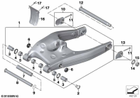 F750GS (K80) REAR WHEEL SWINGING ARM parts diagram
