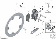 F750GS (K80) FRONT WHEEL BRAKE parts diagram