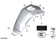 F750GS (K80) TANK COVER, CENTER parts diagram